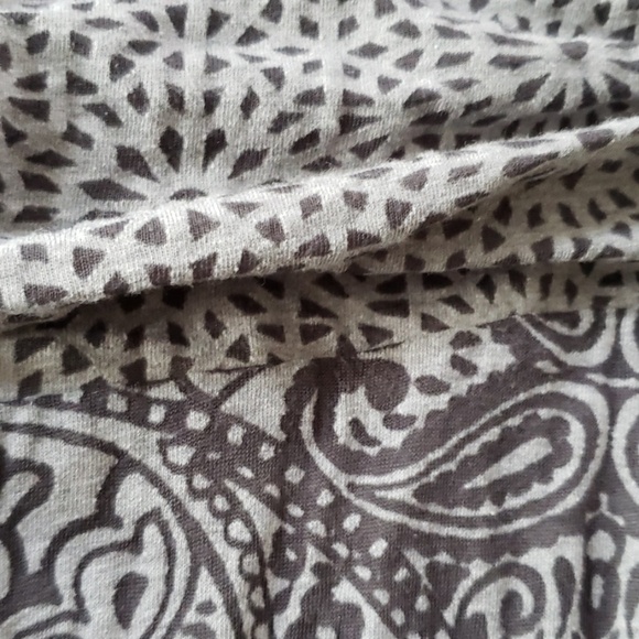 Athleta Dhara‎ Burnout Jersey Dress S Grey Paisley V-Neck Cap Sleeves - Picture 4 of 7